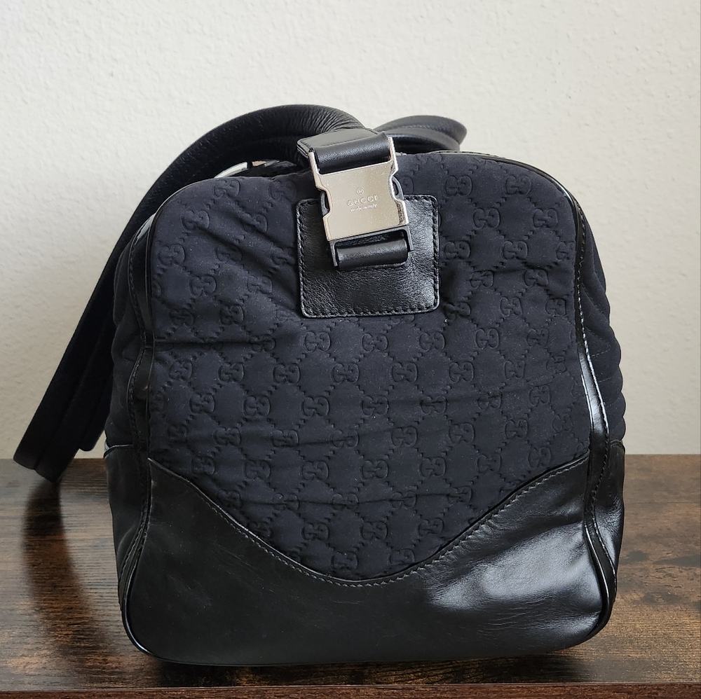 Gucci Guccissima Black Neoprene/Leather Duffle Bag - Picture 5 of 15